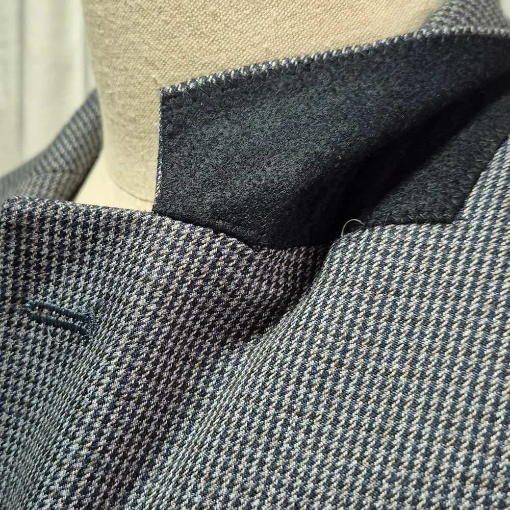 Izod MACY'S Men's Blue Houndstooth Blazer Sz 42L Excellent Condition
